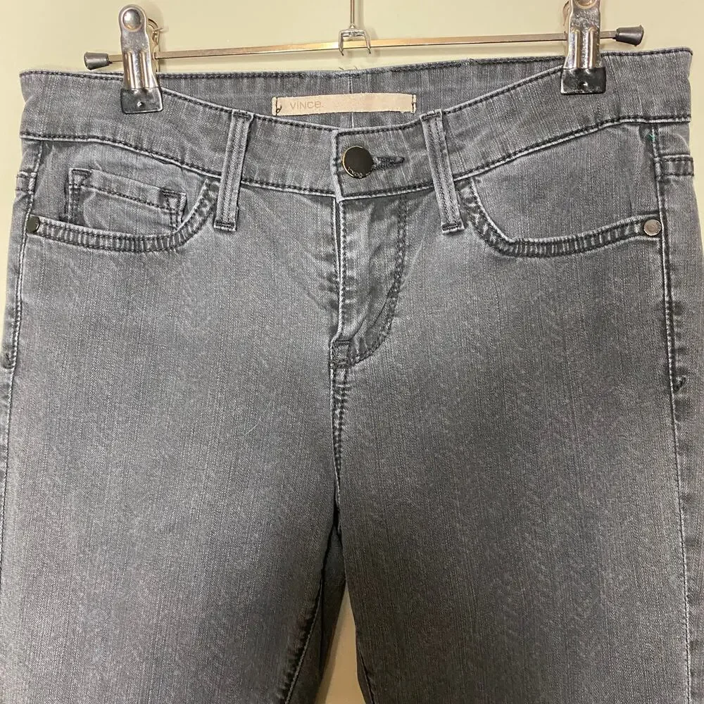 Vince Charcoal Gray Low Rise Skinny Denim Jeans Size‎ 26
